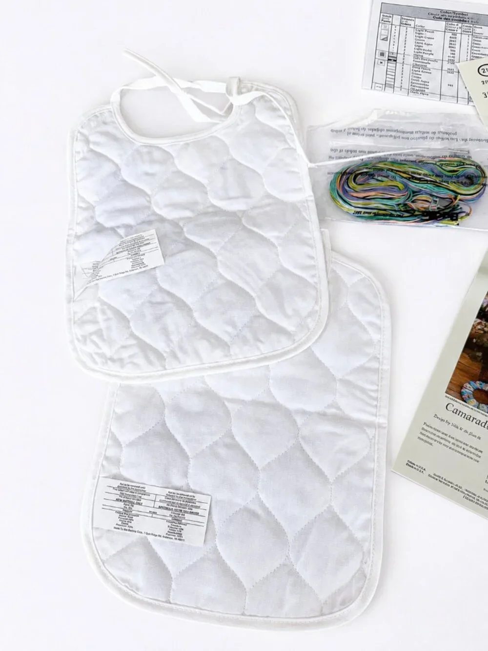 Bucilla Playful Pals Baby Bib Pair Stamped Cross Stitch Kit Set of 2 Cat & Puppy